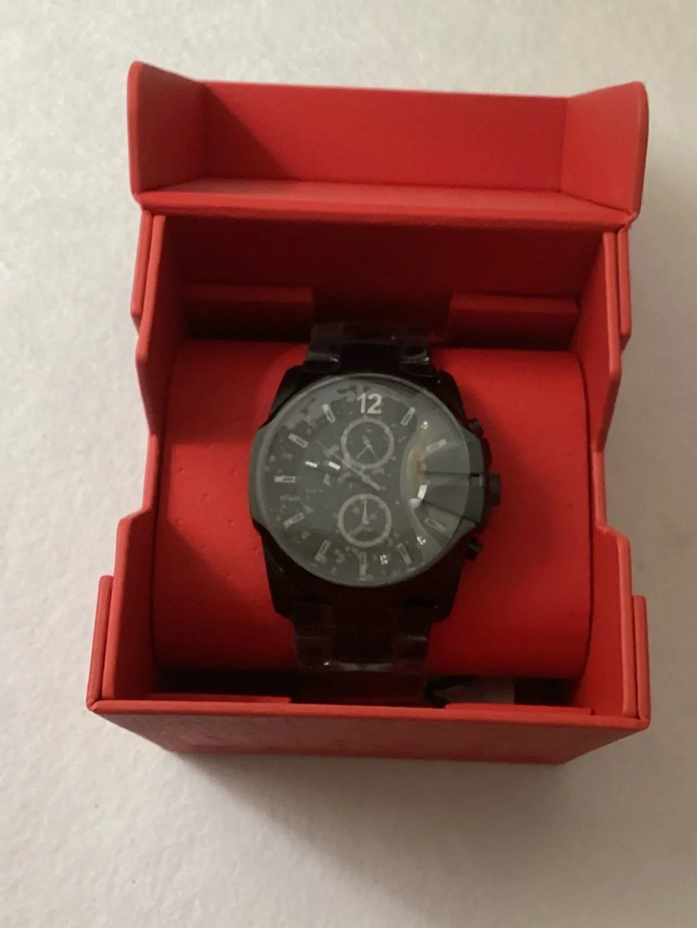 Diesel Chronograph Black Ion Plated Stainless Steel Watch 49x45mm DZ4180